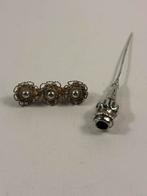Lot zilver; hoedenspeld en broche Zeeuwse knop, Ophalen of Verzenden, Zilver