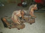 Carrousel paardjes op wielen vintage, Antiek en Kunst, Antiek | Speelgoed, Ophalen of Verzenden