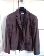 Dames jasje | Blazer | donkerbruin ruit | wol | maat 40/42, Biaggini, Bruin, Maat 42/44 (L), Ophalen of Verzenden