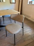 Moderne stoel beige staal stof, Huis en Inrichting, Stoelen, Ophalen, Overige kleuren, Nieuw, Stof