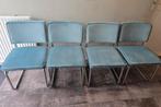 Zuiver ridge rib buisframe eetkamerstoelen blauw 4 st, Huis en Inrichting, Ophalen, Zo goed als nieuw