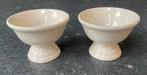 2 x Bunzlau Keramiek Kommetje op Voet met Kant Motief, Huis en Inrichting, Keuken | Servies, Keramiek, Ophalen of Verzenden, Zo goed als nieuw