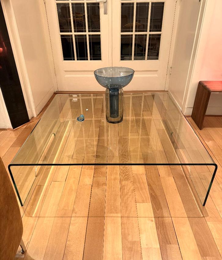 Fraaie luxe glazen salontafel, Huis en Inrichting, Tafels | Salontafels, Zo goed als nieuw, Minder dan 50 cm, 100 tot 150 cm, 100 tot 150 cm