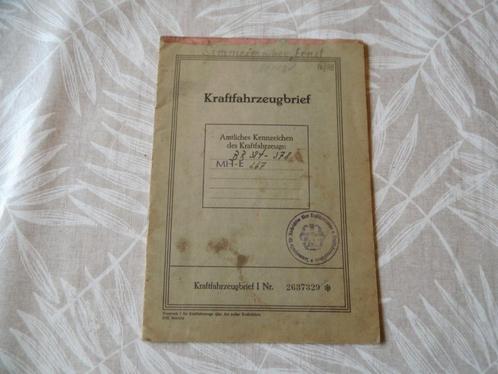 Gutbrod Superior 1952 kentekenbewijs Duitsland origineel, Boeken, Auto's | Folders en Tijdschriften, Zo goed als nieuw, Overige merken