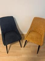 Chiks stoelen, 2x oakergeel 2x blauw, Huis en Inrichting, Stoelen, Ophalen, Blauw, Zo goed als nieuw, Vier