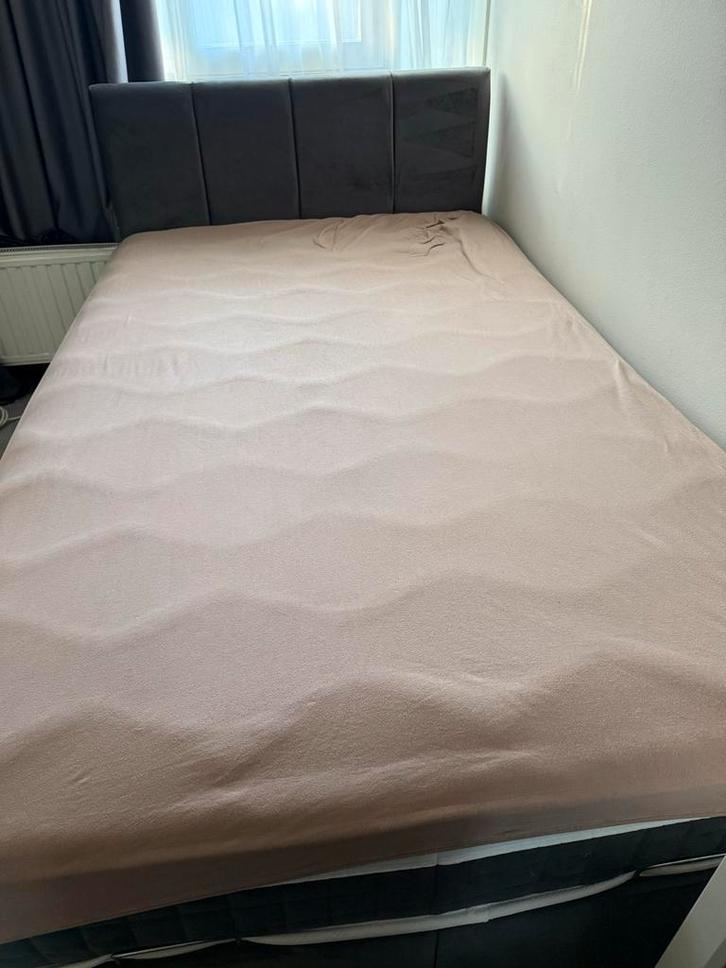 Boxspring 120x200 Antraciet met matras, Huis en Inrichting, Slaapkamer | Matrassen en Bedbodems, Zo goed als nieuw, Matras, 120 cm