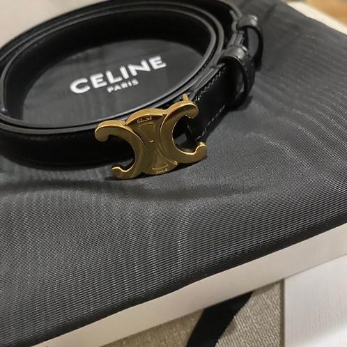 Celine Triomphe Riem Belt, Kleding | Dames, Riemen en Ceinturen, Zo goed als nieuw, Zwart, Ophalen of Verzenden
