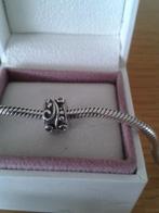Pandora stopper krulletjes met zirconias, Sieraden, Tassen en Uiterlijk, Bedels, Pandora, Ophalen of Verzenden, 1 bedel, Zilver