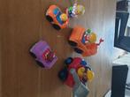 2 fisher price autootjes met poppetjes en 2 van mattel, Ophalen, Gebruikt, Auto of Voertuig