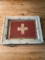 Oude Rode Kruis Vlag in Lijst, Verzamelen, Militaria | Tweede Wereldoorlog, Ophalen of Verzenden