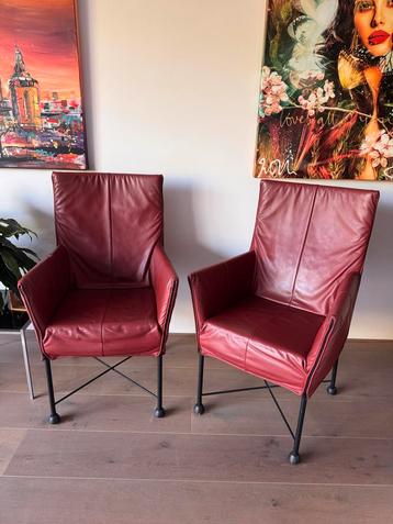 Montis Chaplin Leren Stoel - Bordeaux Rood beschikbaar voor biedingen