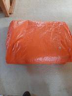Afdekzeil 9 x 12 meter oranje met zeilogen, Doe-het-zelf en Verbouw, Zeil en Folie, Ophalen of Verzenden, Zo goed als nieuw, 15 m² of meer