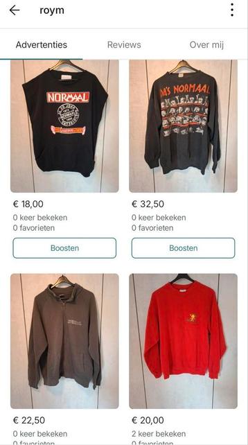 Normaal truien, shirts, tasjes  petjes beschikbaar voor biedingen
