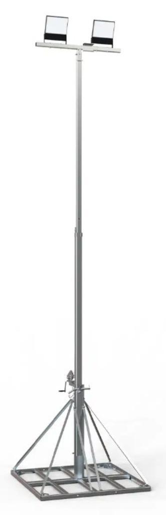 uitschuifbare lichtmast 6-12 m voorzien van 2 stuks lamp, Doe-het-zelf en Verbouw, Bouwverlichting, Zo goed als nieuw, Lamp met armatuur