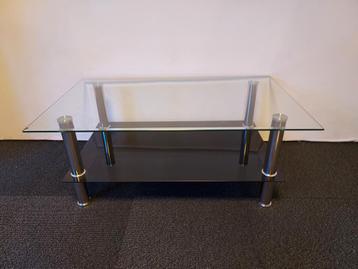 Salontafel glas met aluminium beschikbaar voor biedingen