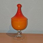 Mooie oranje (Empoli?) glazen apothekerspot, bonbonniere, Antiek en Kunst, Ophalen of Verzenden