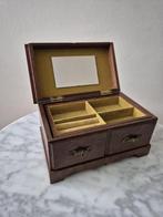 Antiek vintage houten sieradenkistje velvet beautycase, Bruin, Ophalen of Verzenden, Hardcase, Zo goed als nieuw