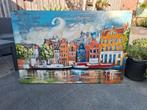 Metalen Schilderij Amsterdamse Grachten, Antiek en Kunst, Kunst | Schilderijen | Klassiek, Ophalen