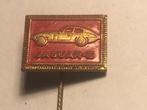 Metalen JAGUAR E-TYPE AUTOMODEL Speld (Rood/Messingkleur)., Verzenden, Zo goed als nieuw, Transport, Speldje of Pin
