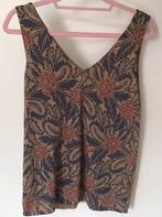 Leuke gebloemde top met glitter, merk Monoprix - maat M, Ophalen of Verzenden, Zo goed als nieuw, Maat 38/40 (M), Zonder mouw