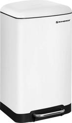 Prullenbak Staal 30 liter - 34 x 27,5 x 61,5 cm - Wit - NIEU, Kunststof, Met pedaal, Info@trend24.nl, Nieuw