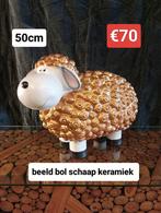 Nieuw beeld bol schaap keramiek goud/wit 50cm nu €40, Antiek en Kunst, Ophalen