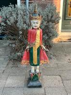 Vintage Thais houten beeld tempelwachter groot, Ophalen of Verzenden, Gebruikt