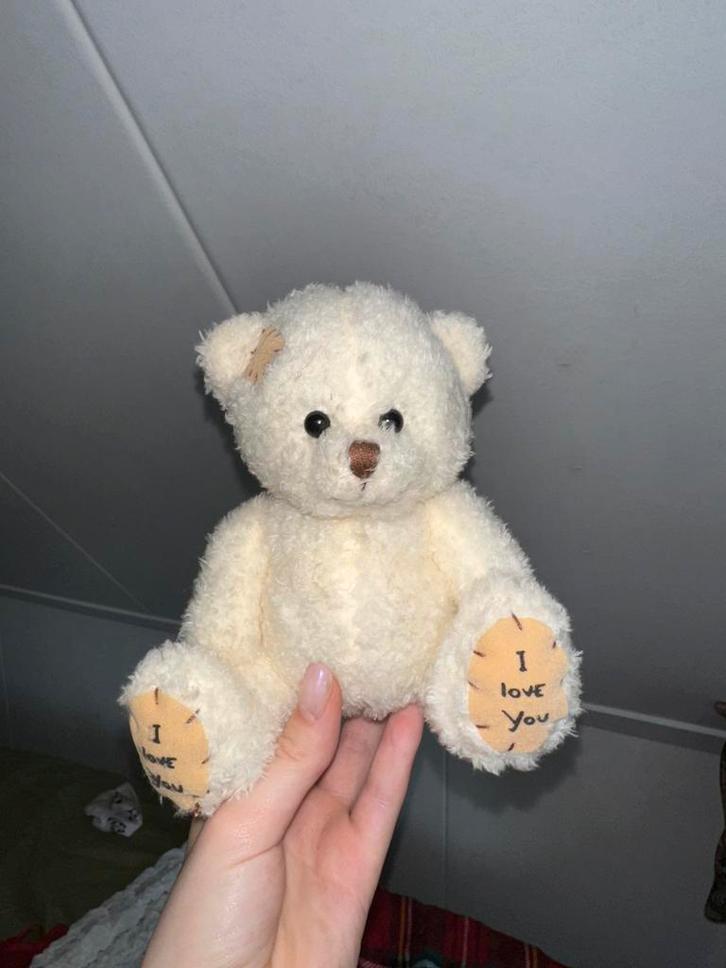 PLUSHY: witte teddybeer, Verzamelen, Beren en Cherished Teddies, Zo goed als nieuw, Stoffen beer, Overige merken, Ophalen