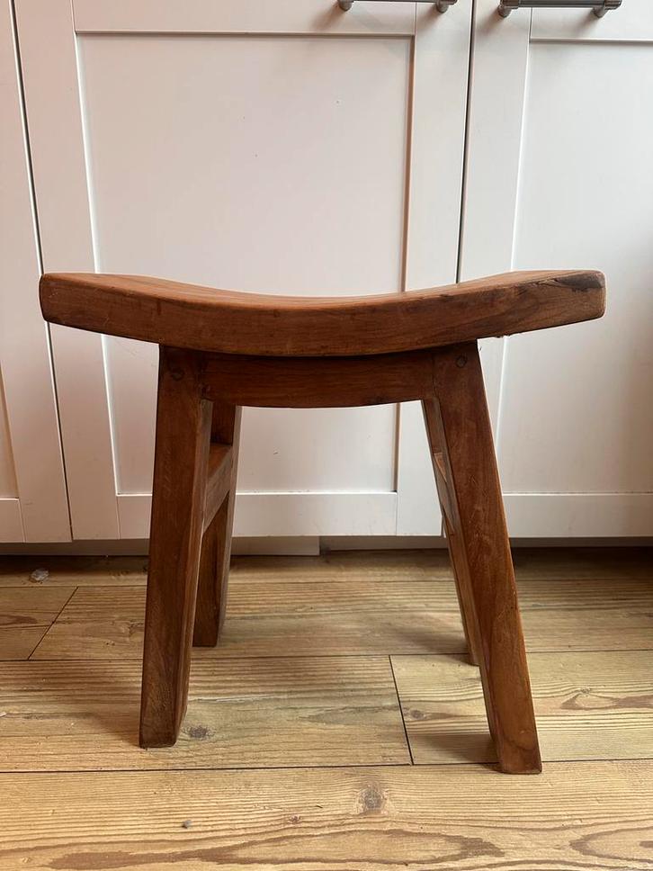 Vintage Mango Houten Krukjes - Het Kabinet, Huis en Inrichting, Krukjes, Zo goed als nieuw, Hout, Ophalen