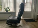 2 zwart leren relax draai fauteuils, Ophalen, Relax, Minder dan 75 cm, Zo goed als nieuw