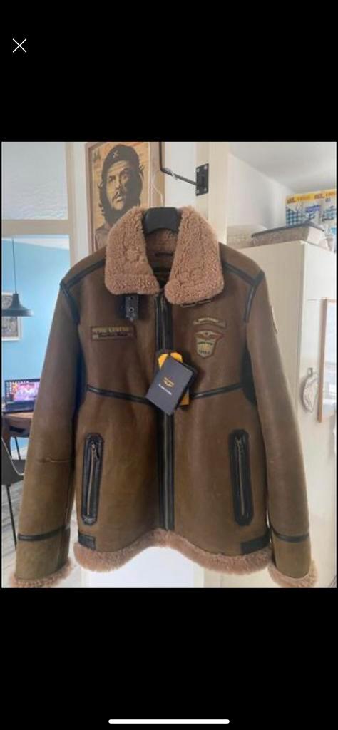 PME Legend Leren Aviator Jas – nieuw! Nooit gedragen, Kleding | Heren, Jassen | Winter, Zo goed als nieuw, Maat 52/54 (L), Bruin