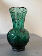Zilver beschilderde vazen, antiek, kobaltblauw glas, Antiek en Kunst, Ophalen of Verzenden