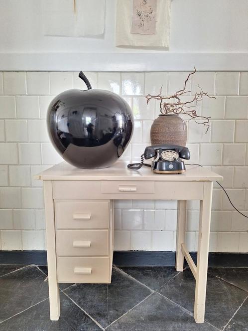 Vintage bureau, werkplek, houten desk met ladebloj, Huis en Inrichting, Bureaus, Gebruikt, Bureau, Ophalen