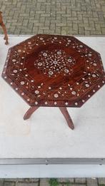 Antiek ingelegd tafeltje, Antiek, Minder dan 50 cm, Gebruikt, Bruin