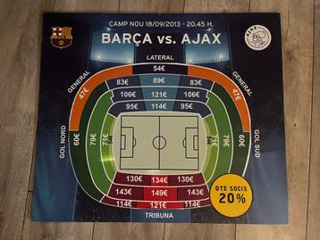 Barcelona - Ajax Verkoopbord Champions League 2013 beschikbaar voor biedingen