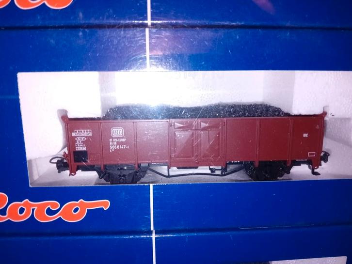 Roco 45943 set 3 stuks open wagens met kolen DB tp IV, Hobby en Vrije tijd, Modeltreinen | H0, Nieuw, Wagon, Gelijkstroom, Roco