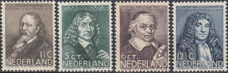 Nederland- 1937 - Zomerzegels - NVPH-296 t/m NVPH-299 - O, Postzegels en Munten, Postzegels | Nederland, Postfris, T/m 1940, Verzenden