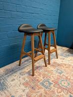 2x Retro Erik Buch barkrukken, model 61, Hammel Møbelfabrik, Huis en Inrichting, Stoelen, Ophalen, Twee, Hout, Zo goed als nieuw