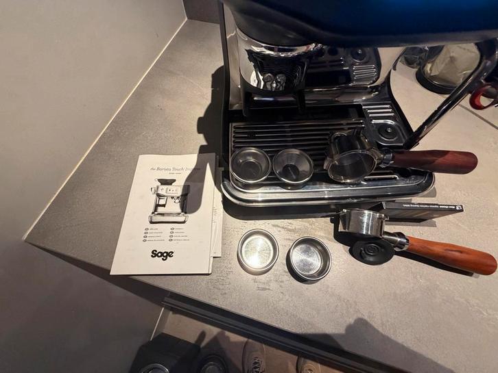 Sage Barista Touch Impress - Zwart Truffel, Witgoed en Apparatuur, Koffiezetapparaten, Zo goed als nieuw, Koffiebonen, Espresso apparaat