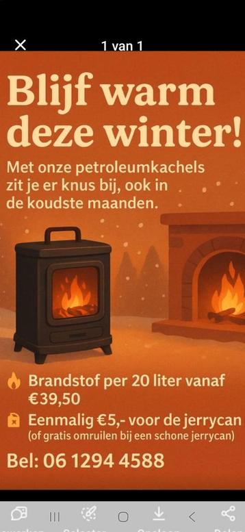 Petroleumkachel - Blijf warm deze winter! beschikbaar voor biedingen