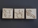3 houten Pokémon stempels, Ophalen of Verzenden, Zo goed als nieuw, Houten stempel