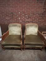 Antieke Groene Zeteltjes - Zeer Goede Staat, Antiek en Kunst, Antiek | Meubels | Stoelen en Banken, Ophalen of Verzenden