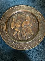 Antiek Koperen Bord Dansende Mensen, Antiek en Kunst, Ophalen of Verzenden, Koper