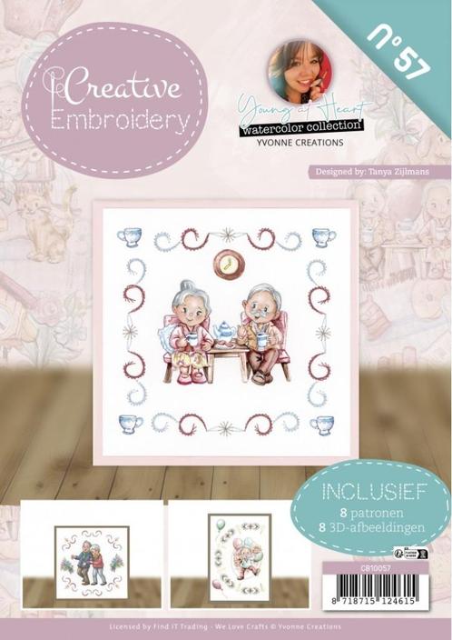 Creative Embroidery 57 Young at Heart Yvonne Creations CB100, Hobby en Vrije tijd, Kaarten | Zelf maken, Nieuw, Blanco kaart of Basiskaart