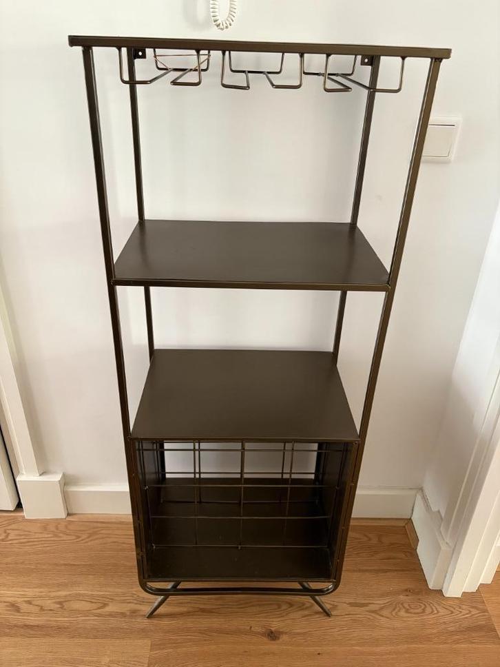 Wijnkast, Huis en Inrichting, Woonaccessoires | Wijnrekken, Zo goed als nieuw, 75 cm of meer, Metaal, 15 tot 25 flessen, Ophalen