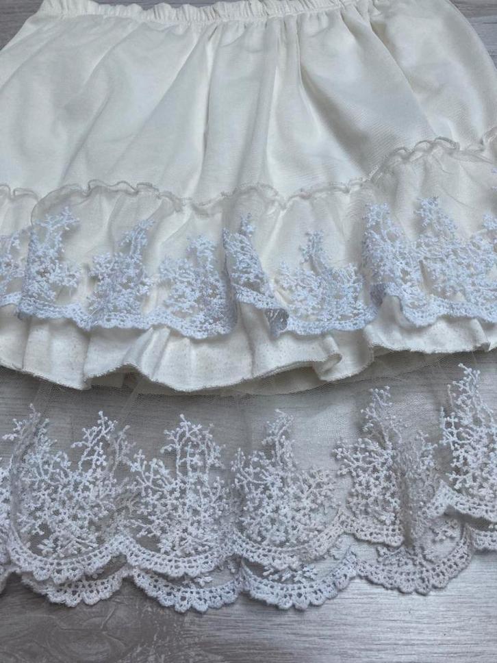 Lief creme rokje met soepele tule en kant , mt 42, Kleding | Dames, Rokken, Gedragen, Maat 38/40 (M), Wit, Boven de knie, Ophalen of Verzenden