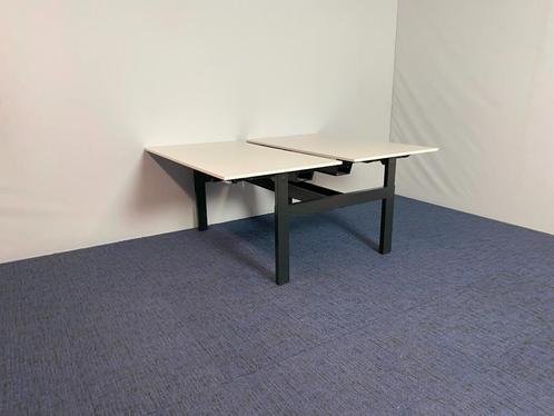 5 x Bench bureau Ahrend Balance, wit/zwart, 140 x 170 cm., Huis en Inrichting, Bureaus, Gebruikt, Bureau, In hoogte verstelbaar