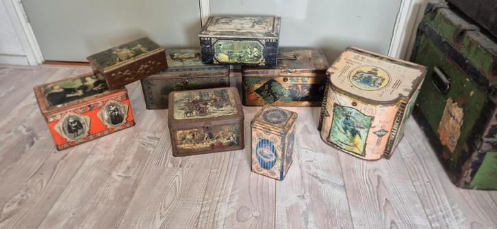Vintage Bewaarblikken Set van 8, Antiek en Kunst, Curiosa en Brocante, Ophalen of Verzenden
