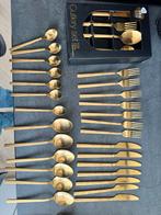 Gouden Bestekset - 24 Delig - Nieuw!, Huis en Inrichting, Nieuw, Ophalen of Verzenden, Rvs of Chroom, Vaatwasserbestendig