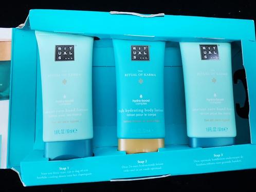 NIEUW The Ritual of Karma Lichaamsverzorging luxe Set 50ml*3, Sieraden, Tassen en Uiterlijk, Uiterlijk | Lichaamsverzorging, Nieuw